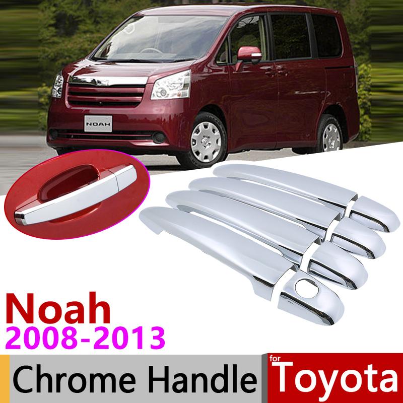 For Toyota Noah NAV1 Voxy R70 2008~2013 Chrome Exterior Door Handle Cover Car Accessories Stickers Trim Set 2009 2010 2011 2012