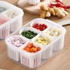 Refrigerator Storage Box 4/6 Compartment Food Vegetable and Fruit Storage Box Fridge Organiser  Kitchen Storage Container