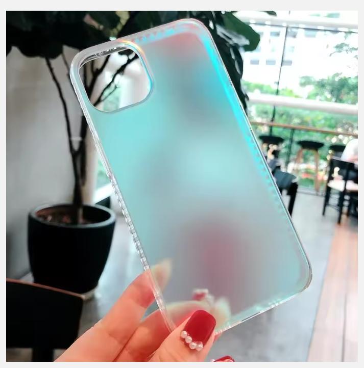 Fashion Matte Aurora Laser Gradient Phone Case For iPhone 16 Pro Max 15 14 13 12 Pro Max XS Max 16 Plus 11 Shockproof Cover
