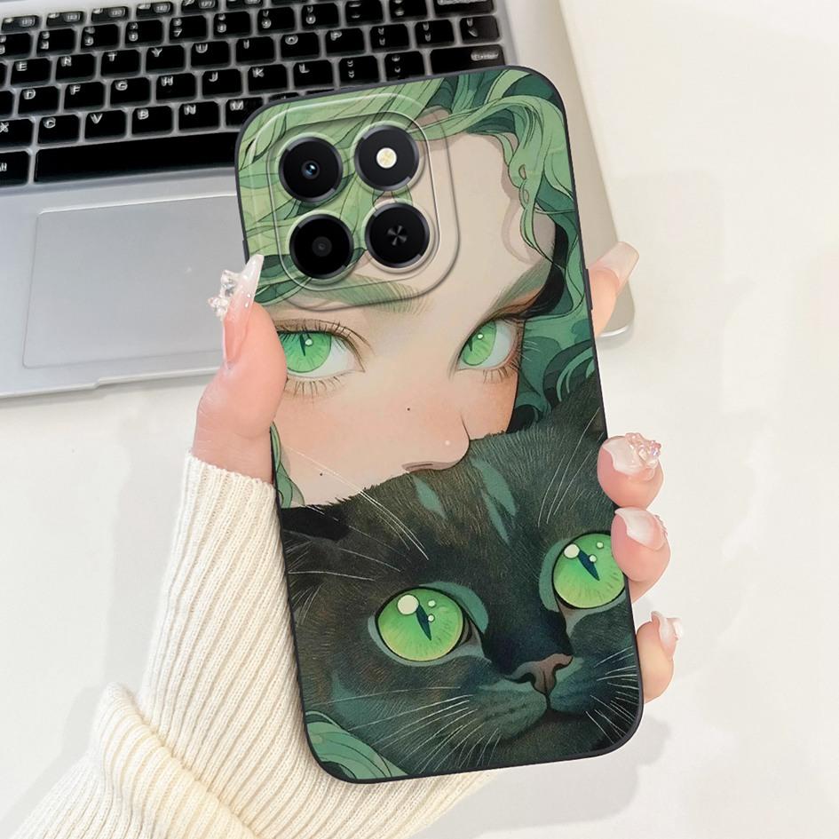 6.61" For Honor X6c 2025 Case Cute Panda Rabbit Soft Liquid Silicone Shockproof TPU Back Cover For HonroX6c Play 9C NIC-LX1 Para
