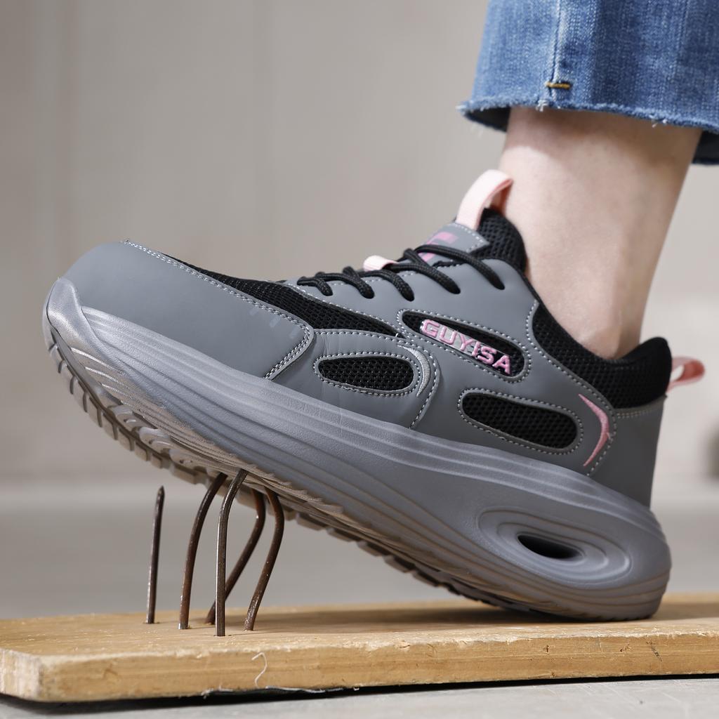 Fashion Steel Toe Shoes Woman Lightweight Safety Shoes Women Breathable Work Sneakers Indestructible Shoes Security Protective Sneakers
