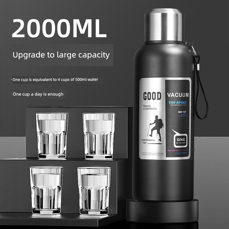 316 Stainless Steel Inner Tank Vacuum All-Steel Thermos Pot for Men's Outdoor Travel and Mountaineering Large-Capacity Thermos Cup