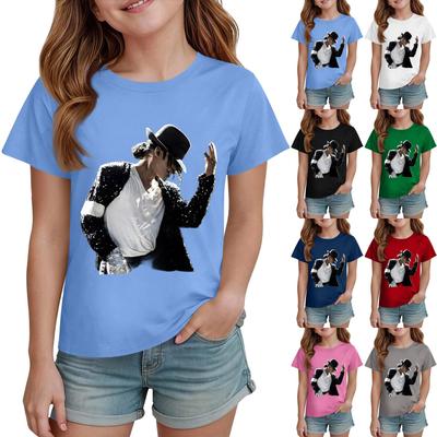 Kids Print Round Neck Short Sleeve Casual T-shirt