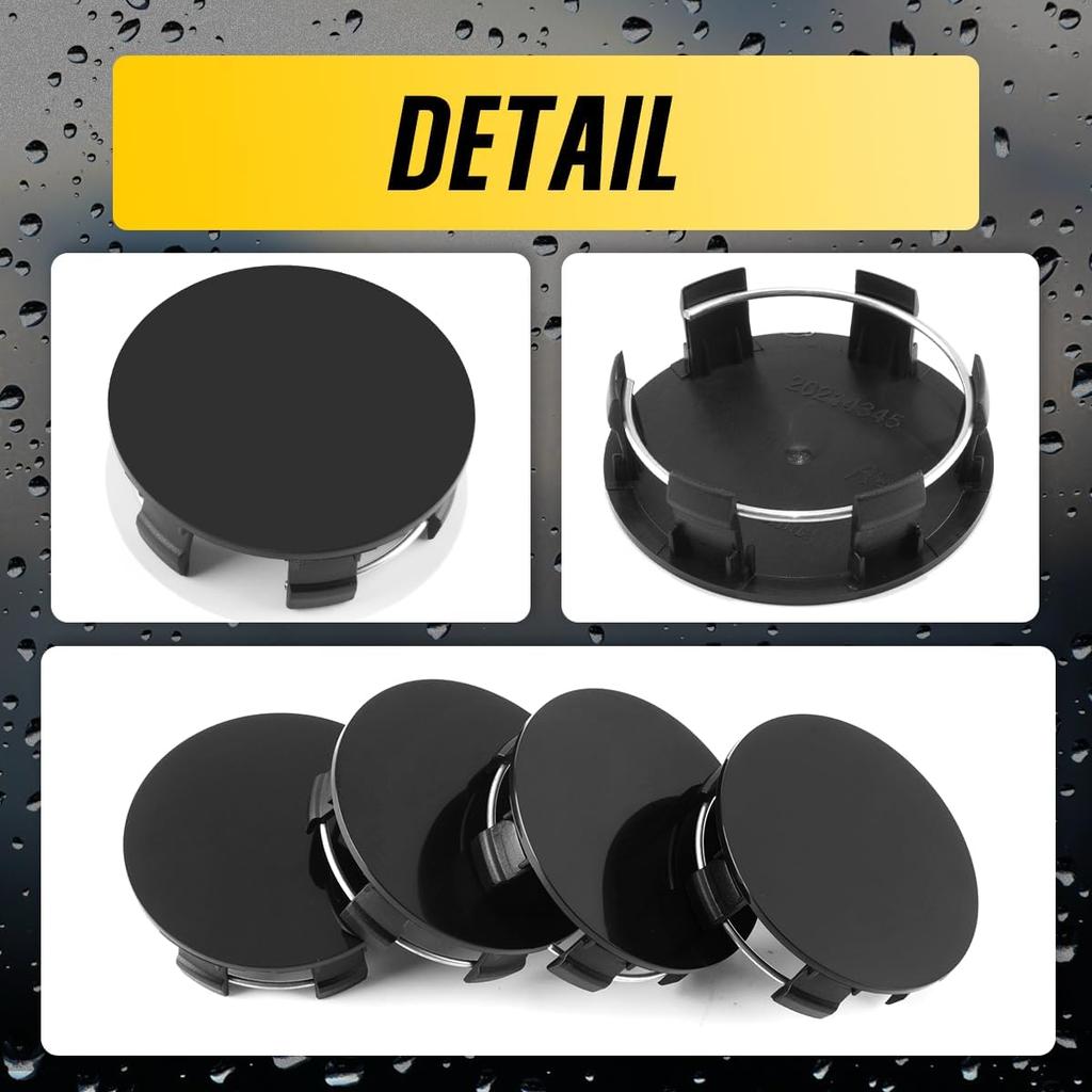4Pcs Wheel Center Caps for Ford Mustang 2001-2014/F-150 2010-2014/Focus 2002-2004/2015 200 S Sedan Wheel Rim Outer 65mm(2.56in) Inner 59mm(2.32in)