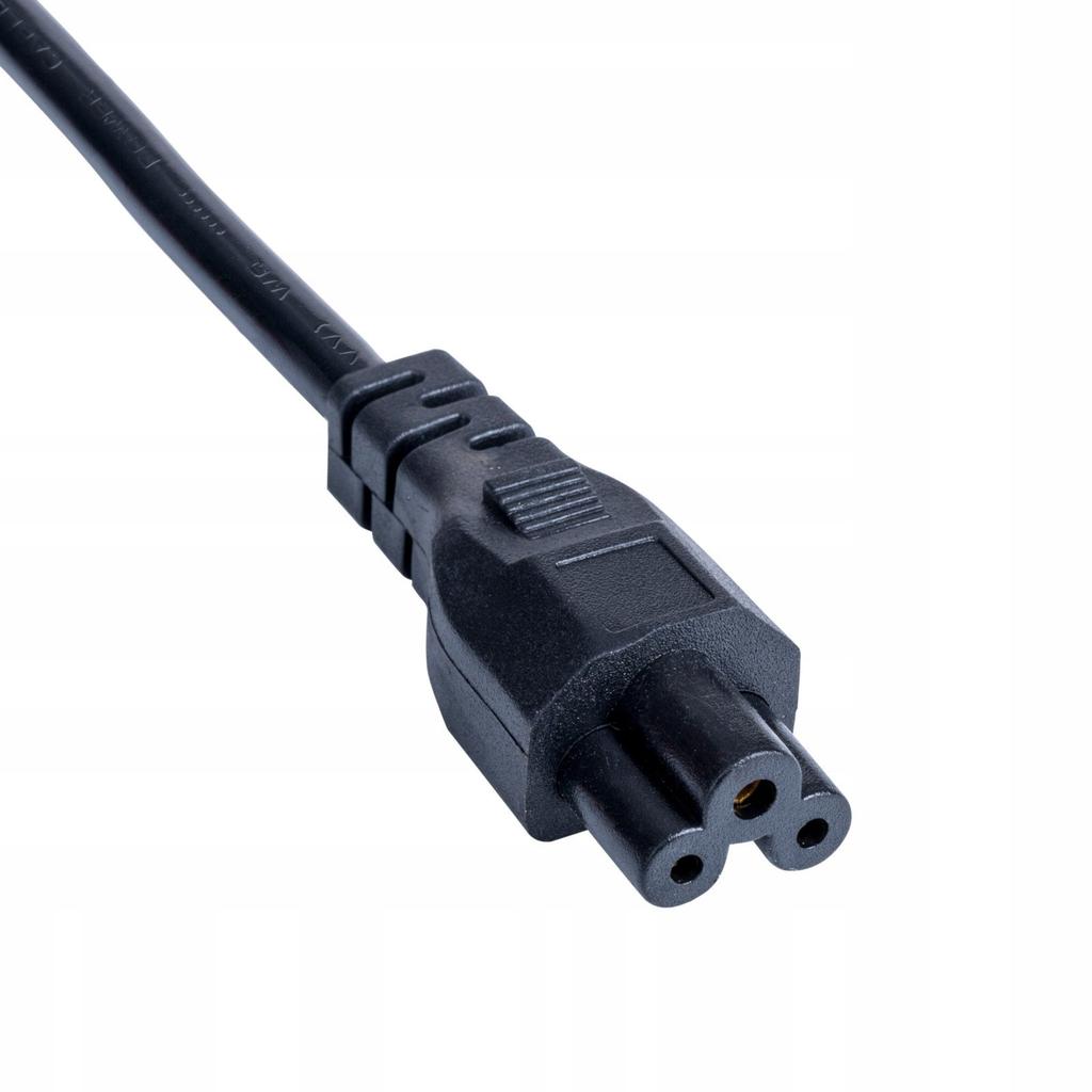 Kabel zasilający Akyga AK-NB-01A CEE 7/7 - IEC C5 do notebooka (koniczynka) 250V/50Hz 2,5A 3m czarny
