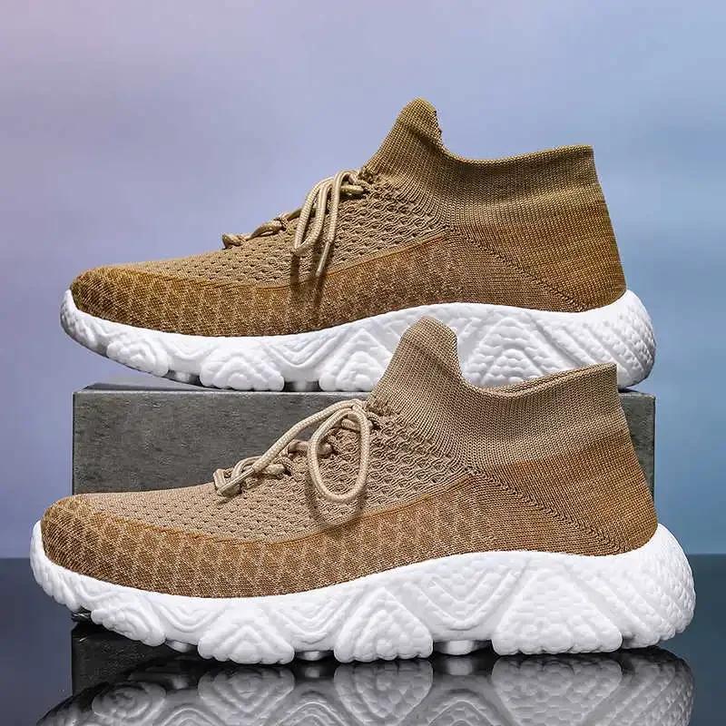 Winter Thick Sole Sneakers Brown Casual Mens Sport Shoes Luxury Basketball Men Shose Practice Foreign Trends Festival