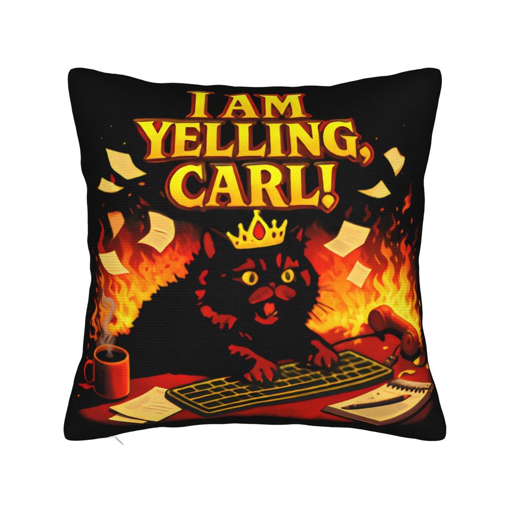 I Am Yelling Carl Donut Cat Meme Pillow Case Funny Pillow Cover Soft Pillowcases For Living Room Chair