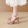 Chunky Heel Waterproof Platform Sandals with Thin Straps for Women, Sizes 35-42 - Ideal for Nightclub, Runway, or Work.
