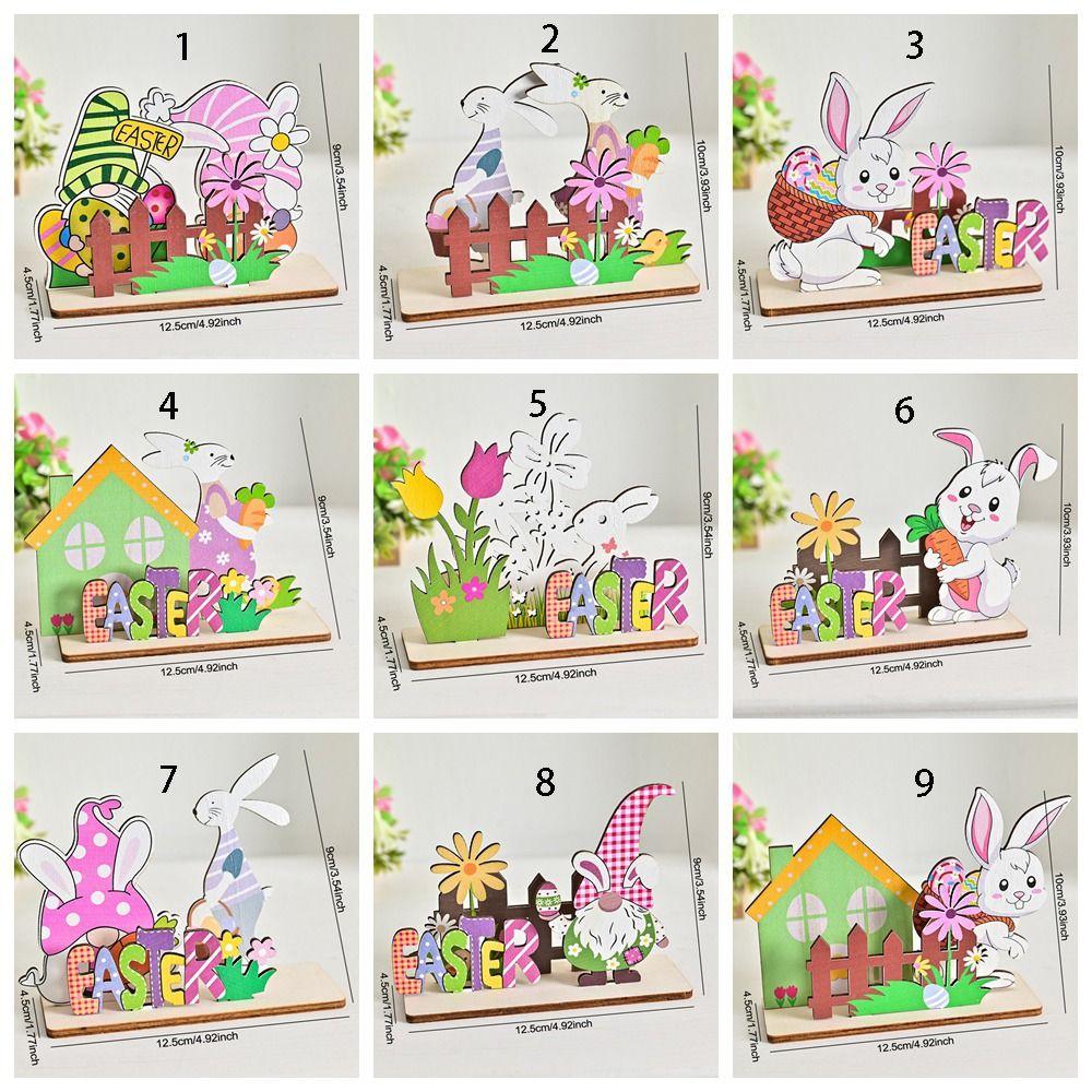 Cartoon Easter Bunny Ornaments Cute Colorful Easter Ornaments Easter Wooden Ornaments  Desktop