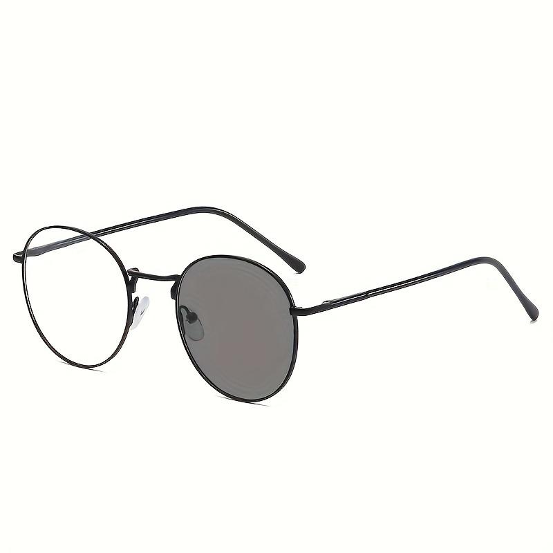 Fashion Round Metal&Plastic Frame Women Pochromic Glasses for Men Daily Outdoor Life Vacation Outfits Accessories