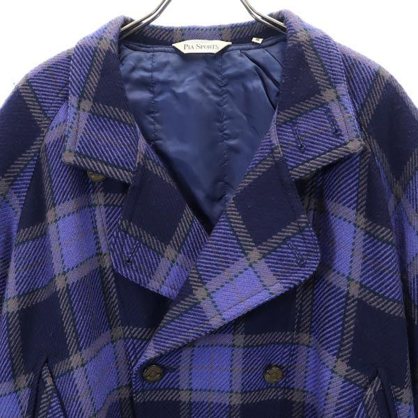 PIA SPORTS Made In Japan Wool Check Jacket ? 3 Blue Men's Used
