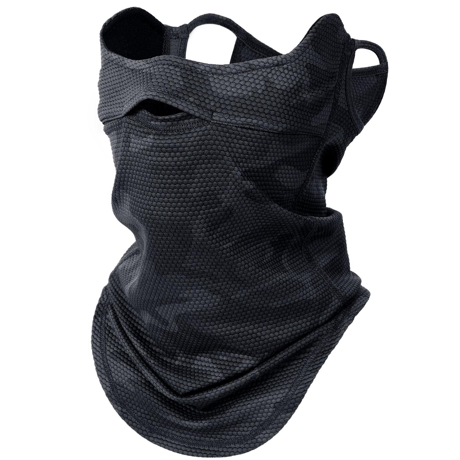 

Summer Ice Cool Bandana Ear Hanging Scarf Sports Sun Protection Face Mask Hiking Camping Tactical Fishing Bicycle Ski Neck Cover L чорний