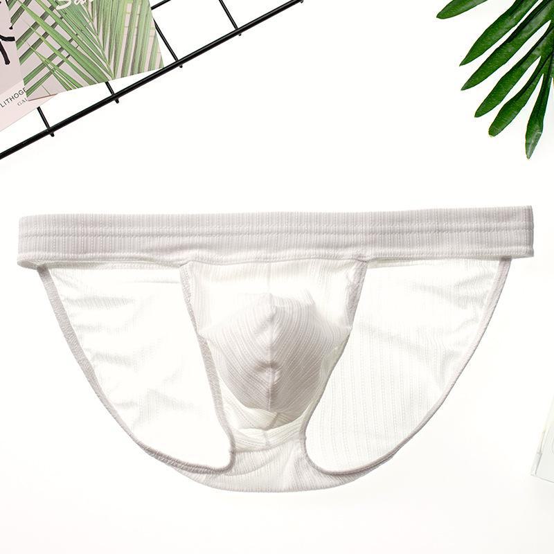 

Мужские быстросохнущие дышащие ребристые трусы с низкой талией L белый