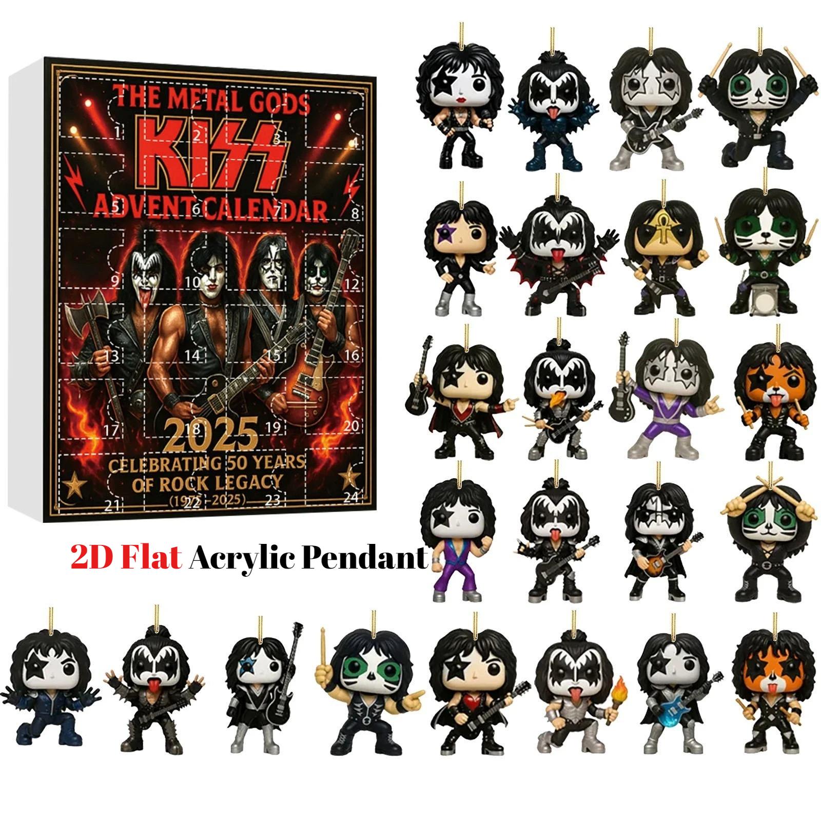 

Календарь ожидания KISS Band Metal Gods 2025, Календарь обратного отсчета на 24 дня, 2D плоская акриловая подвеска, Коллекционные подарки с культовыми музыкальными персонажами one size разноцветный