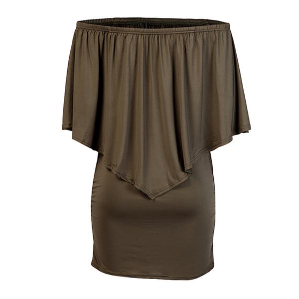 Frauen Off Schulter Lose Kleid Sommer Kurzarm Quaste Paket Hüfte Kurzen Rock