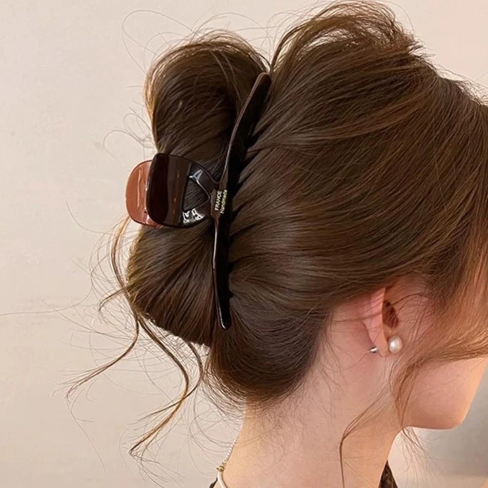 Elegant Acetic Acid Hair Claws Vintage Crab Hairpins Temperament Acetate Large Shark Clip  Women