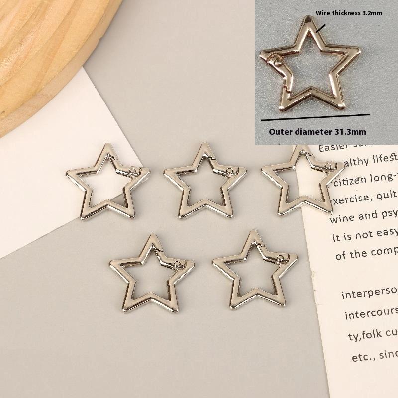 5Pcs Star Duck Flower Shape Spring Ring Open Buckle Carabiner Snap Clip For Leather Bag Handbag Belt Strap Connector