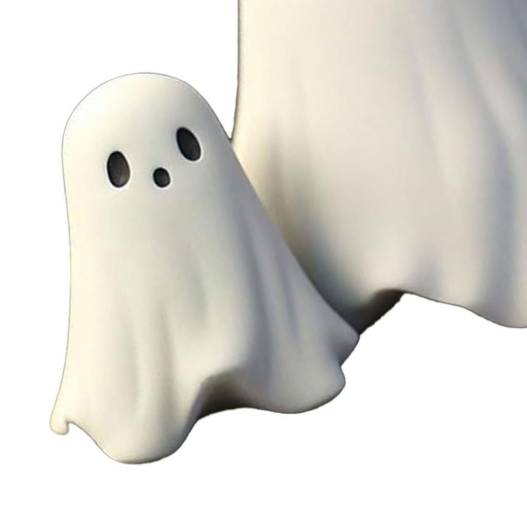 Cute Ghost Figurine Spooky Resin Statue All Hallows Day Porch Indoor Home Decoration