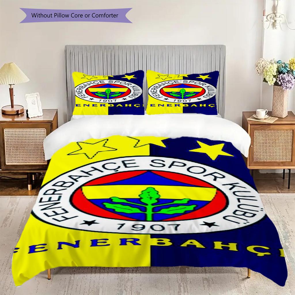 Set di tre pezzi Fenerbahe Heritage Pride (1 * copripiumino + 2 * federa, senza nucleo) Regalo di Natale e compleanno 2D Piatto Morbido e confortevole