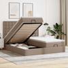 Ottoman Bed with Mattresses Cappuccino 180x200 Cm Faux Leather