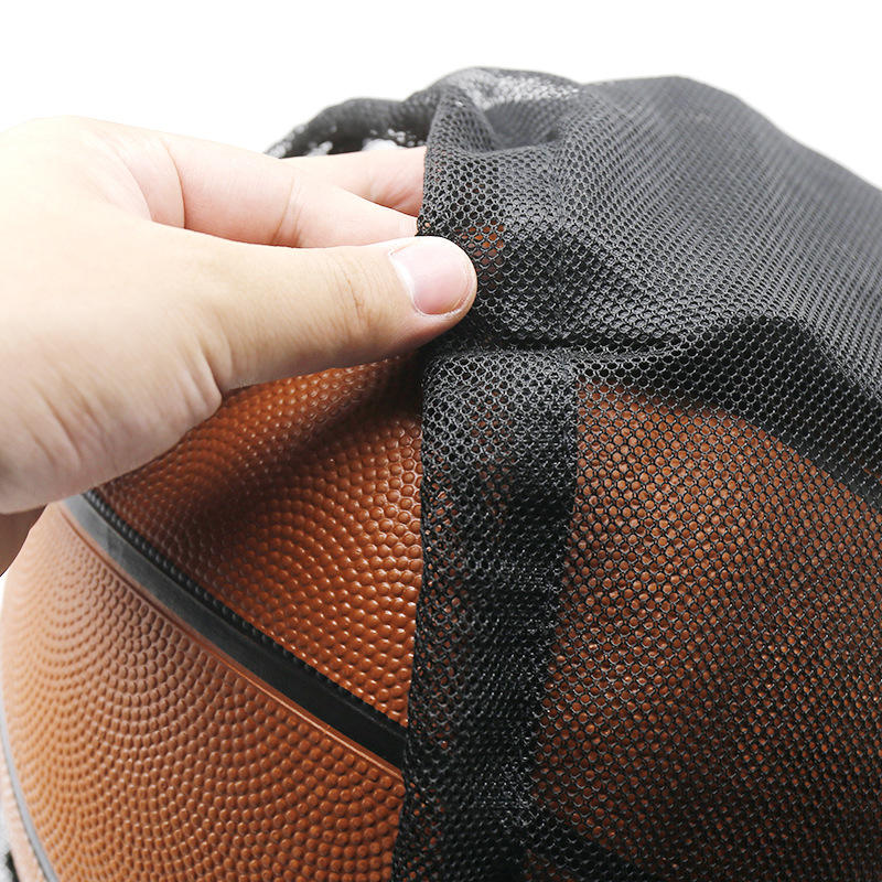 Portable Single Mesh Ball Bag Outdoor Volleyball Basketball Bag with Drawstring Sport Equipment Storage Net