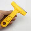 Scraper for removing stickers and adhesive labels, yellow, 16.5 cm