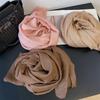 New Pleated Texture Scarf Women's Autumn and Winter Versatile Long Solid Color Shawl Dual-purpose