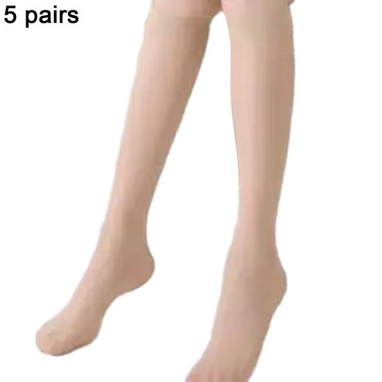 2 Paia Calze Alte Donna Sopra Il Ginocchio, Lunghe 52 Cm, In Cotone Elasticizzato, Bianco E Nero, Taglia Unica