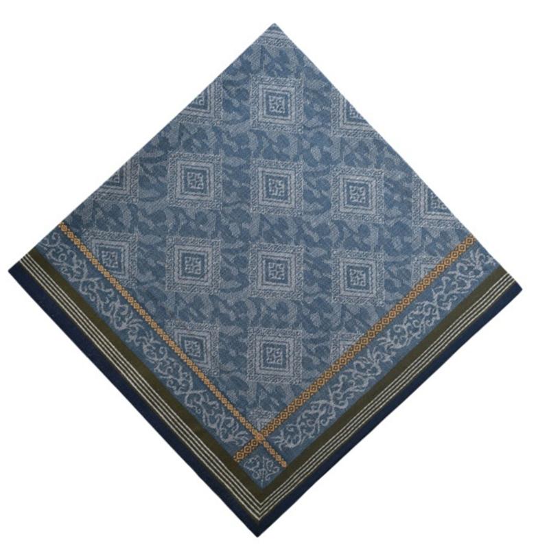 Cotton Jacquard Handkerchief For Men Soft Quick Drying Classical Pattern Pocket Square Hankie For Grooms Weddings Party