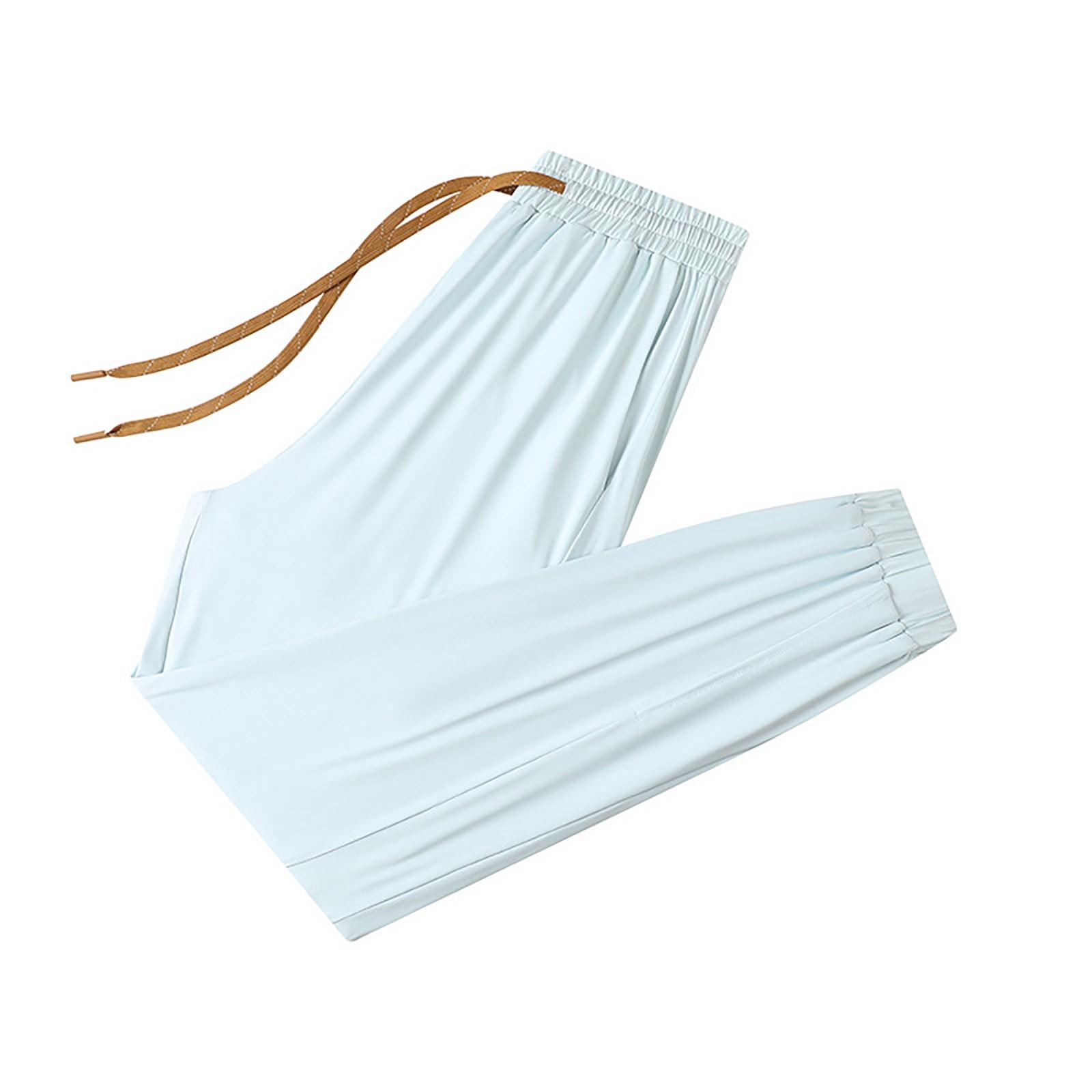 

Women s Casual Solid Colour Elastic Waist Straight Casual Pants With Pockets L