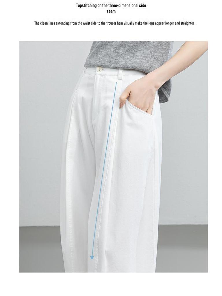 Yi Fei Women's High-Waisted Wide-Leg Cotton Pants - Summer 2026