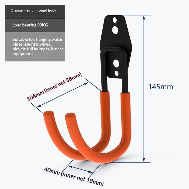 Heavy Duty Wall Mount Metal Hook Garage Organizer Bicycle Ladder Hanger Anti Slip Storage Hook For Garden Tools Home Workshop