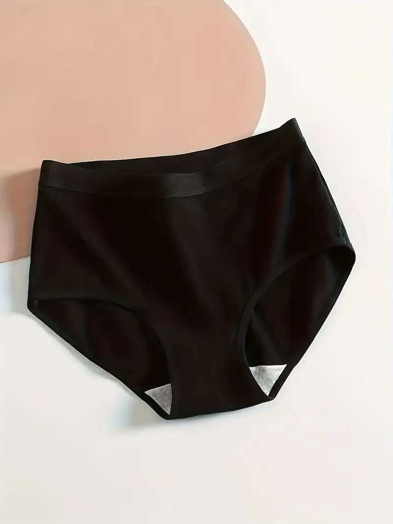 Women s Mid Waist Cotton Period Panties - Breathable Butt Lifting Shaping Briefs with Cotton Lining, S-XXL, 6 Colors S чёрный