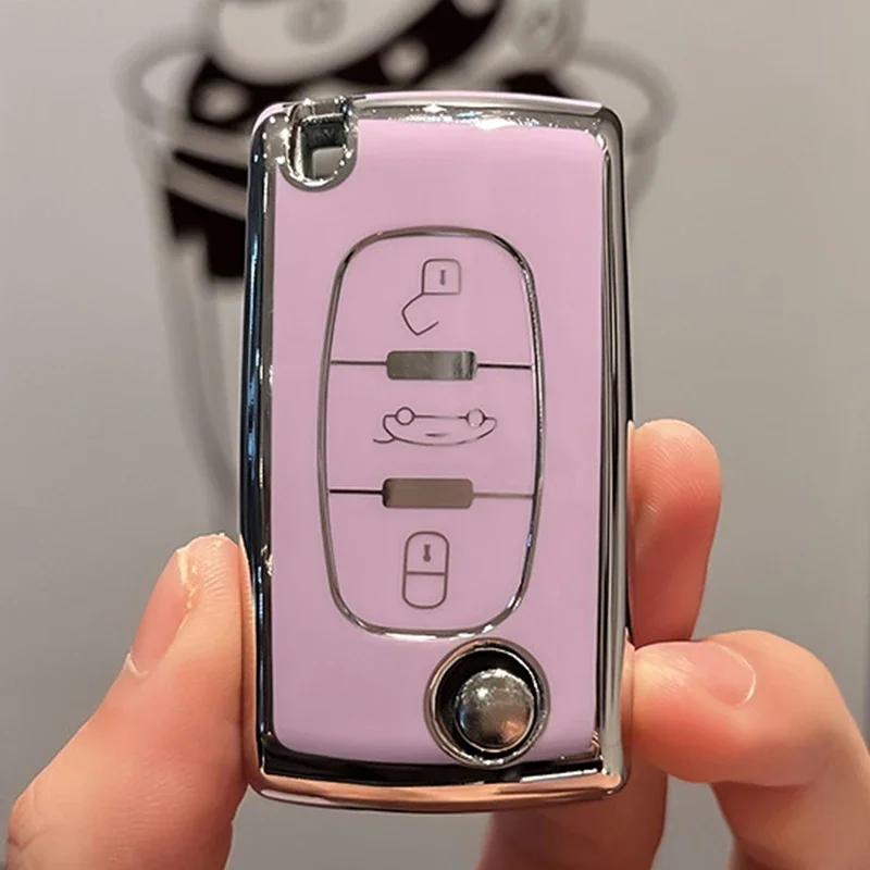 2 3 Button Tpu Car Key Case Cover Holder Shell For Peugeot 308 207 307 3008 5008 Fob For Citroen C2 C3 C4 C8 Keys Accessories