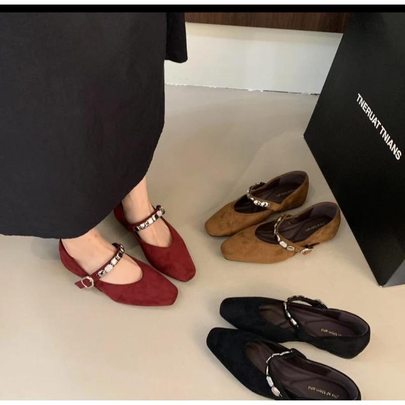 New Style Luxury Women's Pointed Toe Women's Elegant Party Daily Low Heels Pump Footwear Women Minimalist Flats Shoes