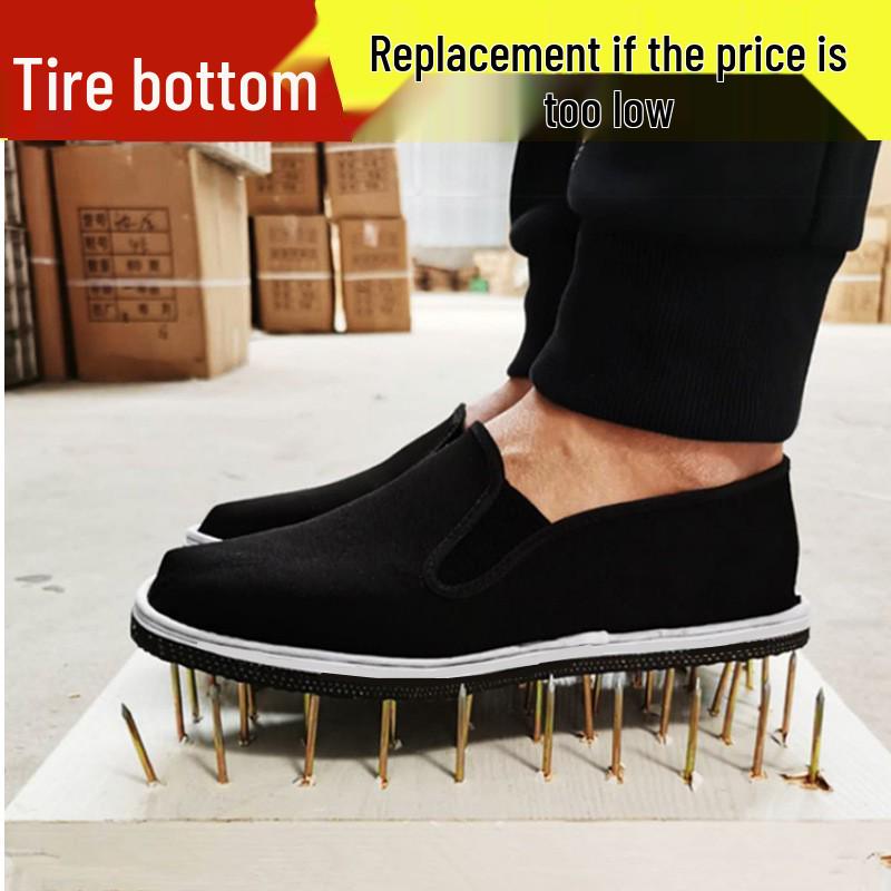Handmade Old Beijing Rubber Sole Cloth Shoes with Breathable, Wear-Resistant Thousand-Layer Tire Soles