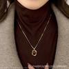 Amber Stacked Wearing Gold Sweater Necklace Girls 2024 Autumn and Winter New Light Luxury High-end Niche Sweater Chain