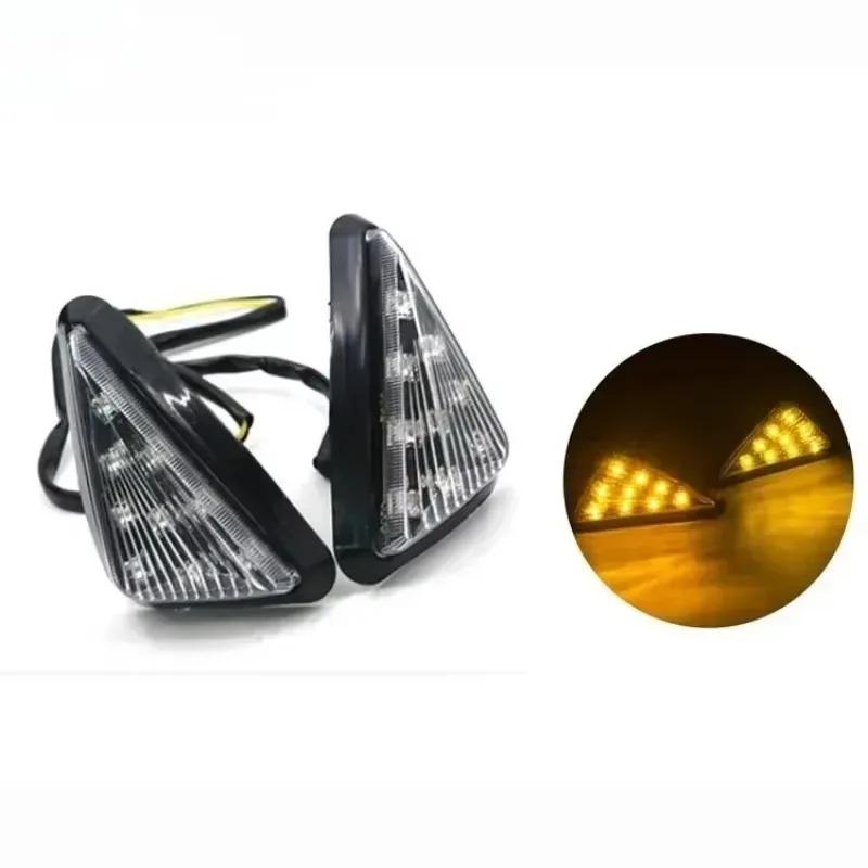 2pcs for Daytime Running Turn Lampmotorcycle Smoke Triangular Built-in Mounting LED Turn Signal Indicator Lights New