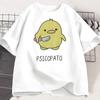 Psicopato T Shirt Men Women Cute Duck with Knife Tshirt Casual Short Sleeve Printed Round Neck T-shirt Streetwear Loose