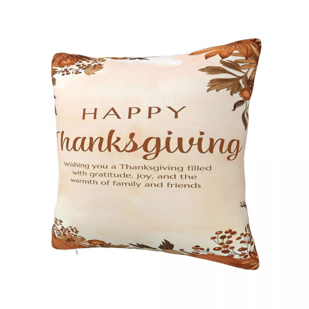Happy Thanksgiving Day Pillow Case Kawaii Pillow Cover Soft Graphic Cushion Cover Pillowcases For Chair Sofa Home Decoration
