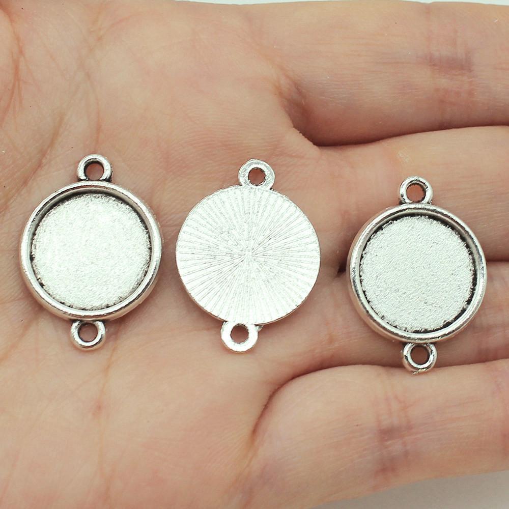 Fit Round 16mm Glass Cabochon Base Setting Tray Accessories Parts Men's Jewellery Bulk Original Cheapest Items