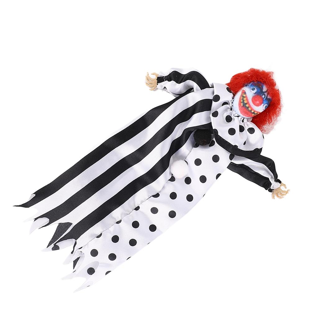 Halloween Clown Doll Scary Eerie Clown Doll Decoration Hanging Clown Doll Ornament for Horror Themed Activities