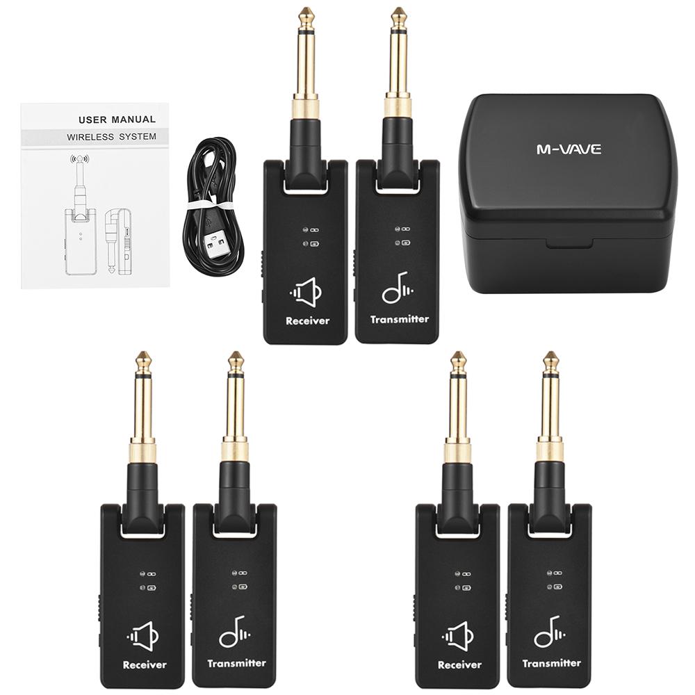 M-VAVE WP-8 2.4G Wireless Earphone Monitor Rechargeable Transmitter Receiver with Volume Support Stereo Mono Mute Function