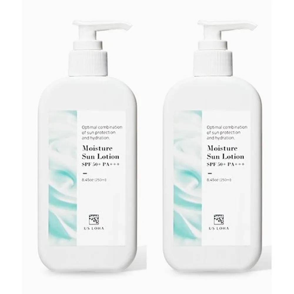 

US LOHA Large Size Moisture Sun Lotion 250ml x 2 / Triple-Function Hybrid Sunscreen
