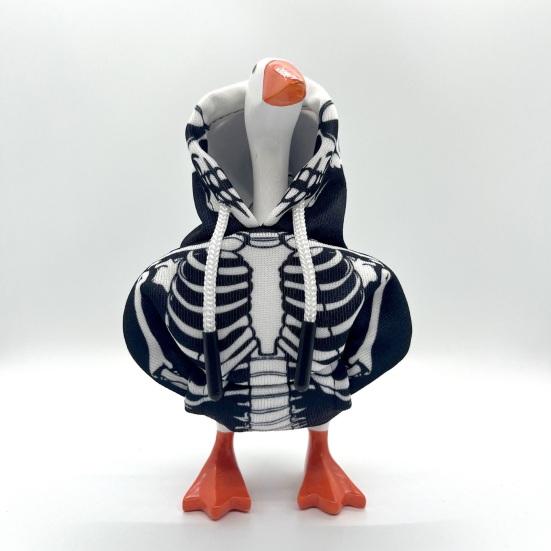 Desk Goose Outfits Mini Goose Hoodies 7-Inch Table Goose Skull Sweatshirts Halloween Seasonal Decoration