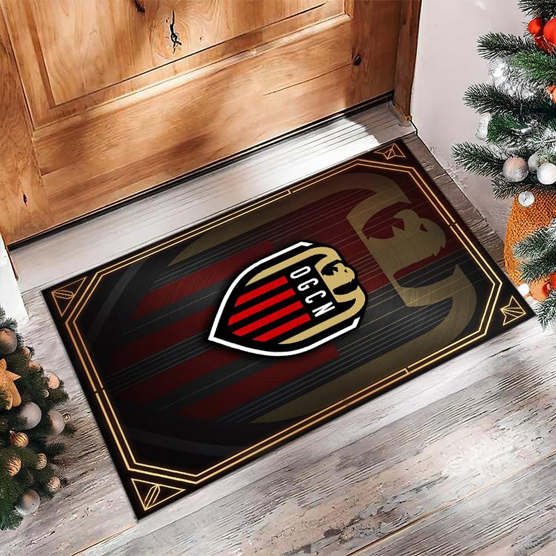 OGC Nice FC Soccer Football Pattern Soft Area Rug Non Slip Indoor Floor Carpet Sports Decor Mat for Bedroom