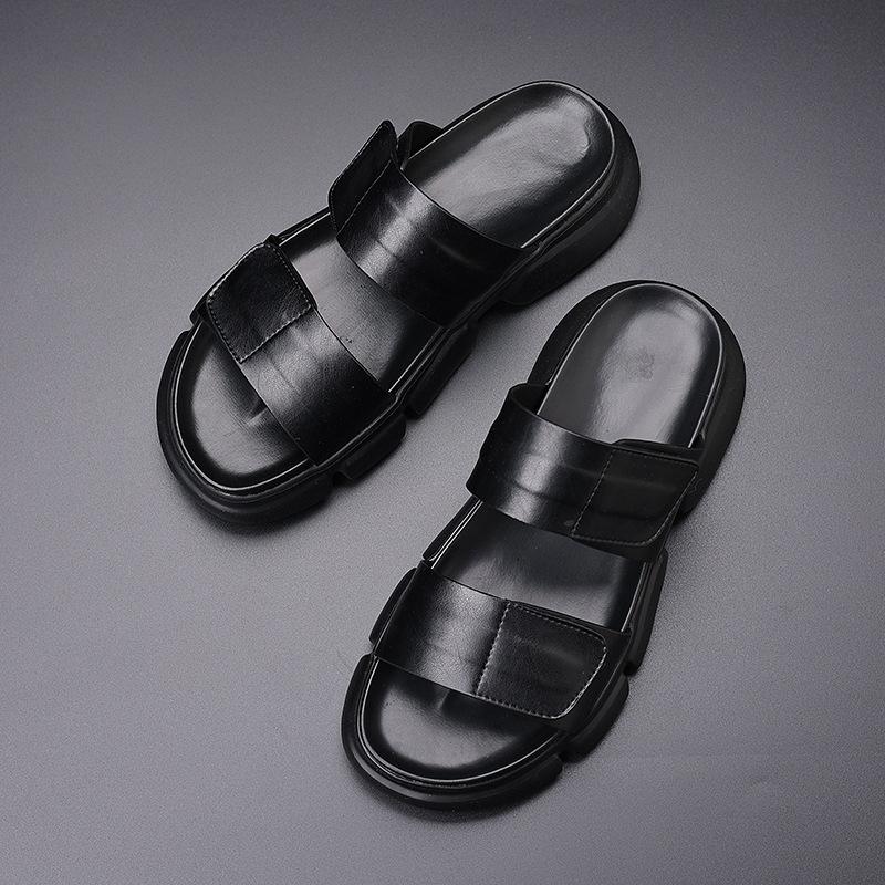 

Модный бренд мужской летней новой одежды 2025 года, универсальные дышащие сандалии на платформе, повседневная пляжная обувь 9695-Y 44 чёрный