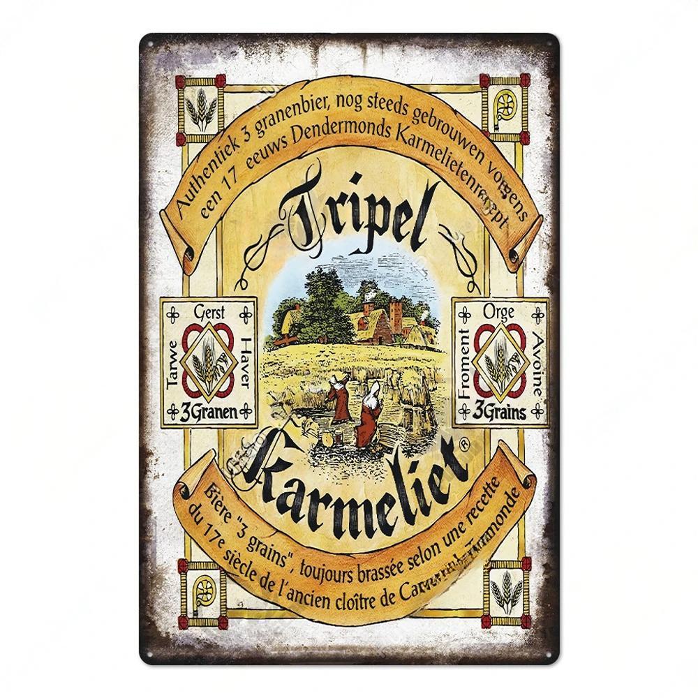 FJ Vintage Kovové Plechové Značky Dekor Pivo Plaketa Retro Plakáty Nástěnná Dekorace Talíř pro Bar Pub Restauraci