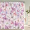 JY01Beautiful Flowers Shower Curtain Bathroom Waterproof Shower Curtain Leaves Plant Printing Curtains for Bath Shower With Ho@1