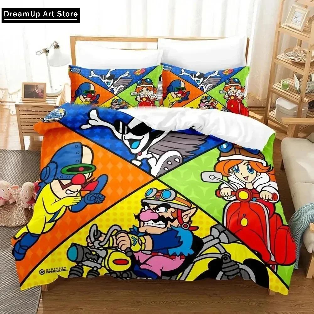 Cartoon Wario Ware Get It Together Bedding Set Boys Girls Twin Queen Full Size Duvet Cover Pillowcase Bed Adult Bedroom
